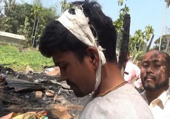 Trinamool supporter's house burnt in Amarpur